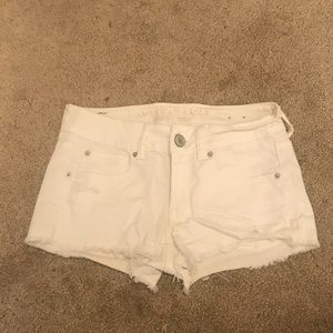 White denim shorts